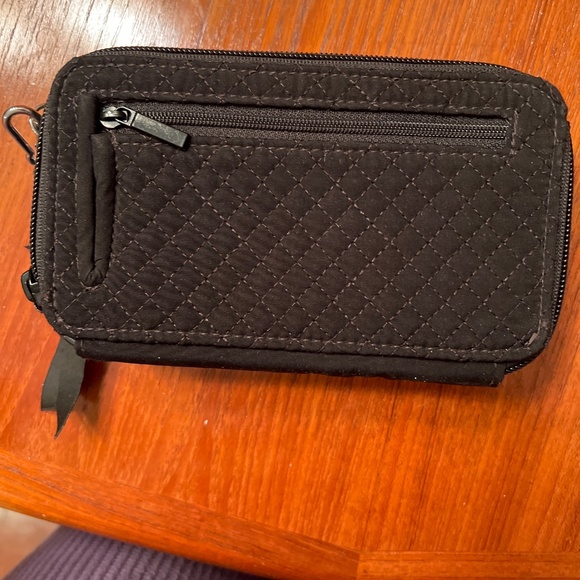 Vera Bradley black microfiber phone wristlet wallet RFID - Picture 4 of 5